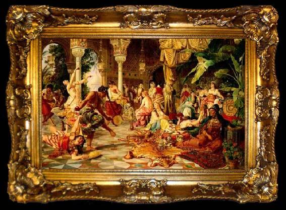 framed  unknow artist Arab or Arabic people and life. Orientalism oil paintings  509, ta009-2